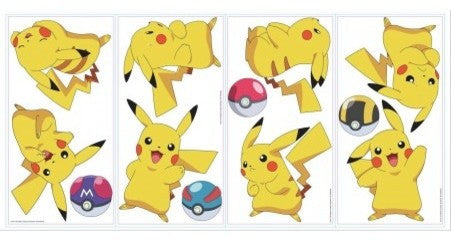Pokemon Pikachu Peel and Stick Wall Decals, 12-Piece