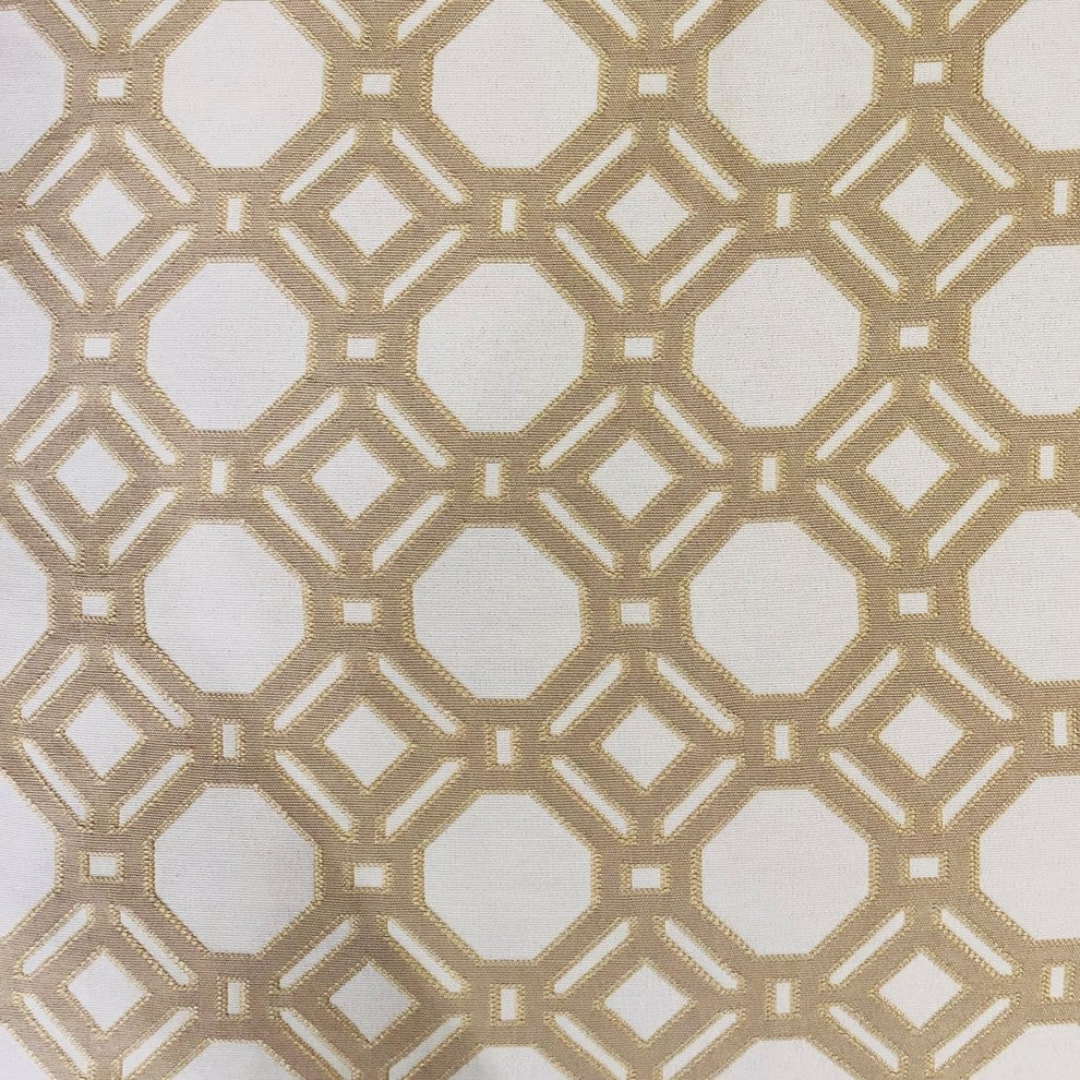 Medallion Eclipse Beige and Gray Luxury Throw Pillow, 26"x26"