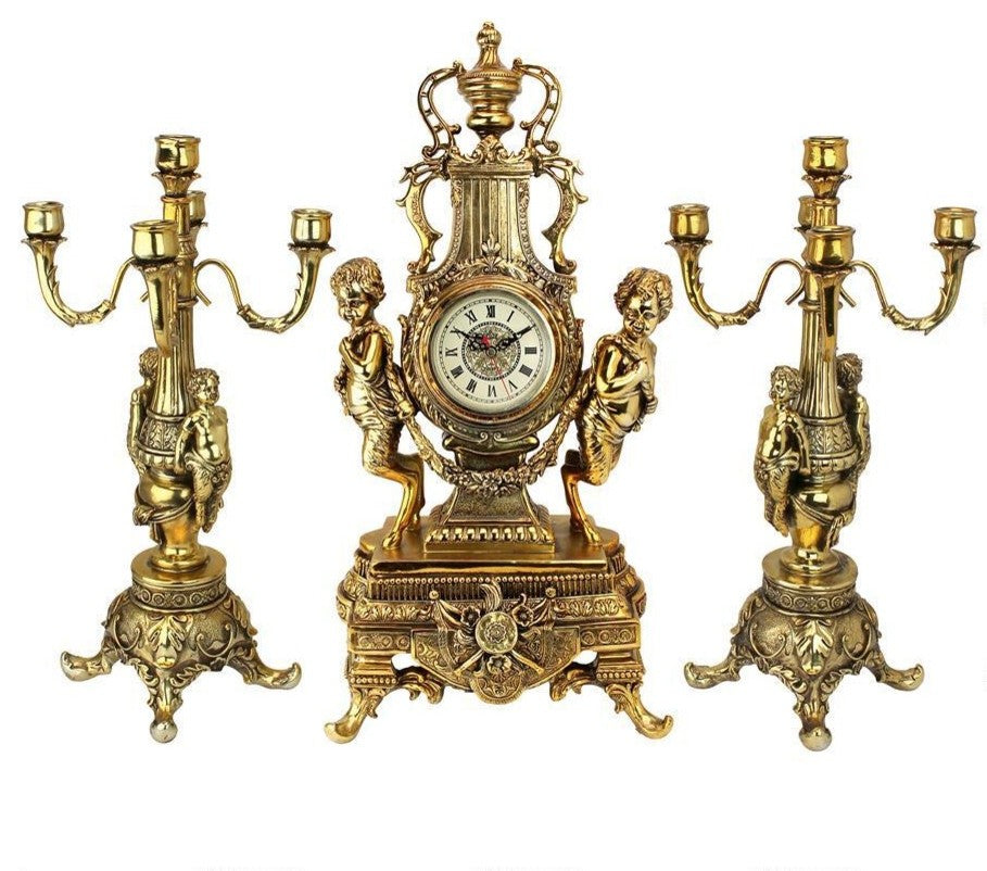 Chateau Beaumont Clock & Candelabra Set