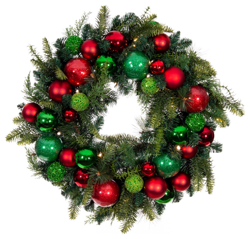 30" Lighted Christmas Wreath, Christmas Cheer