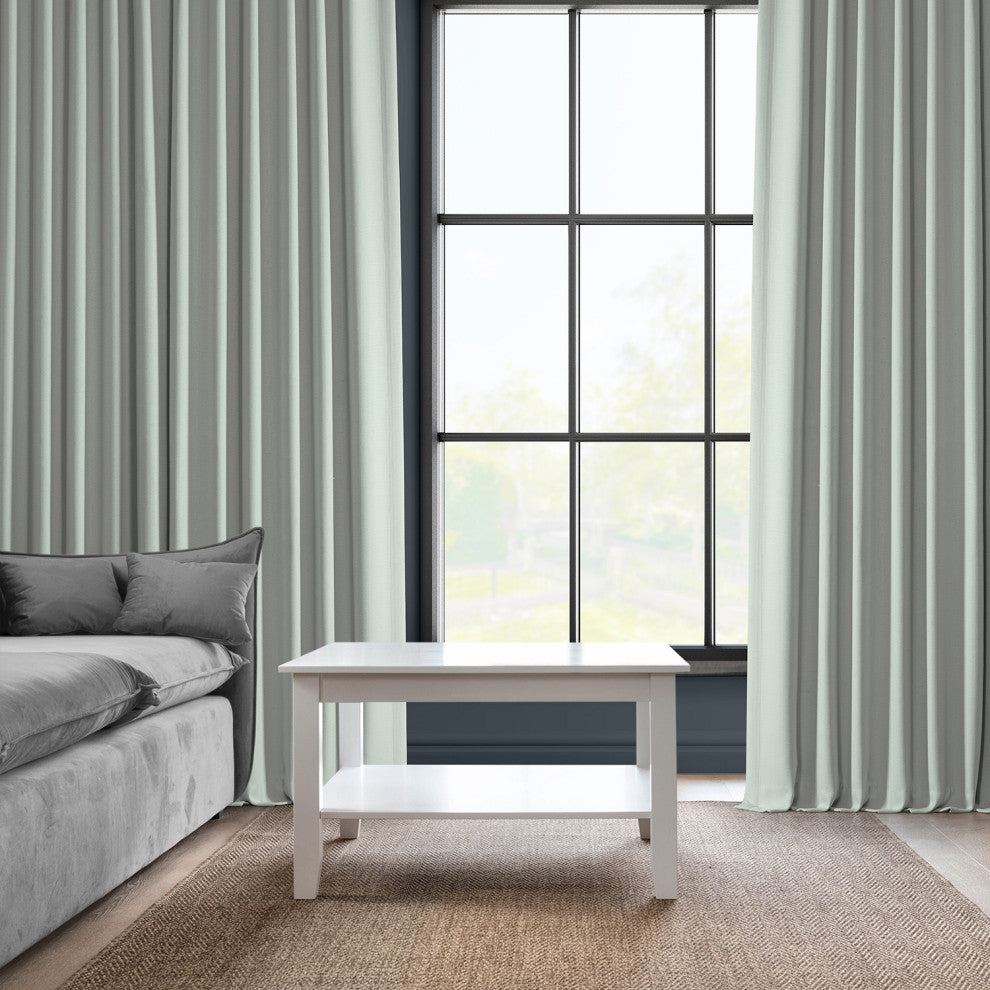 Faux Linen Grommet Room Darkening Curtain Single Panel, Oyster, 50"x96"