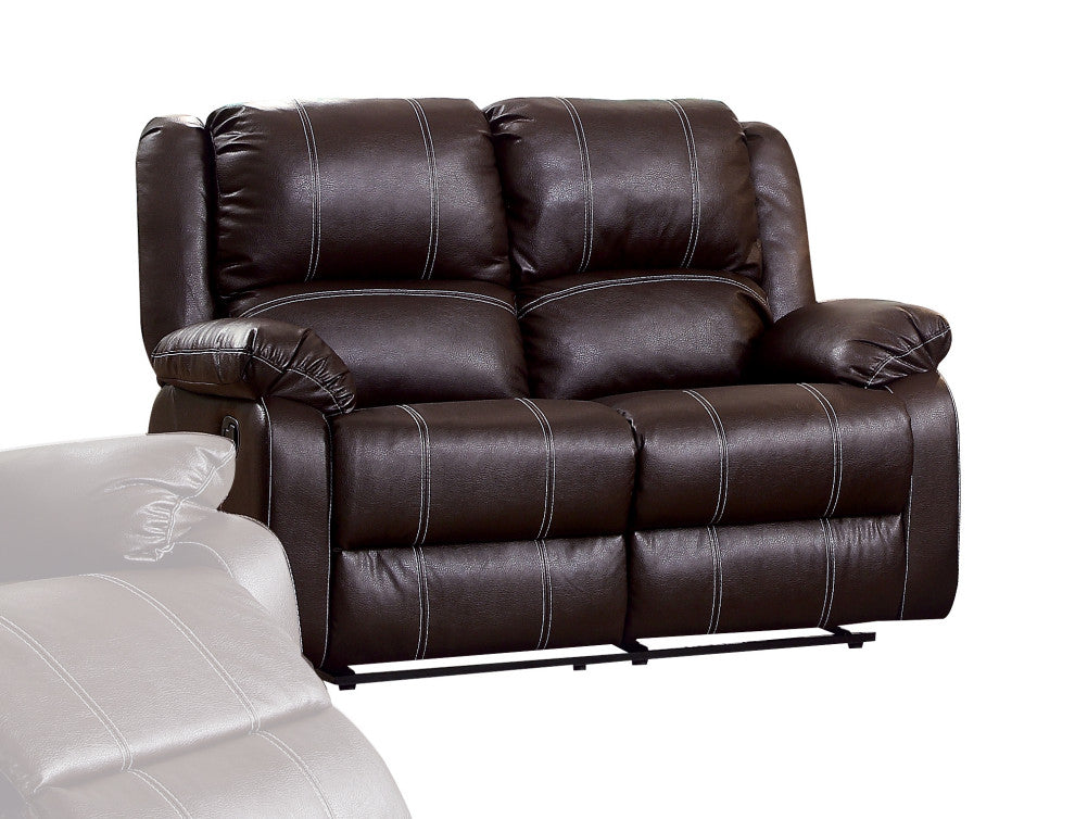 ACME Zuriel Motion Loveseat, Brown Synthetic Leather