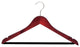 Wooden Suit Hanger With Velvet Bar, Cherry/Brushed Chrome Finish, Box of 100