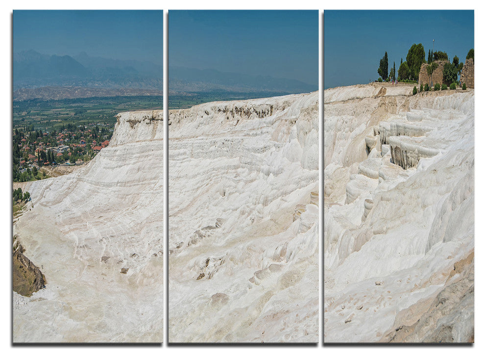 "Panoramic View of Pammukale" Metal Wall Art, 3 Panels, 36"x28"