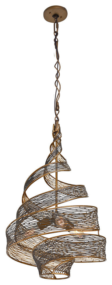 Flow 3-Light Twist Pendant, Hammered Ore