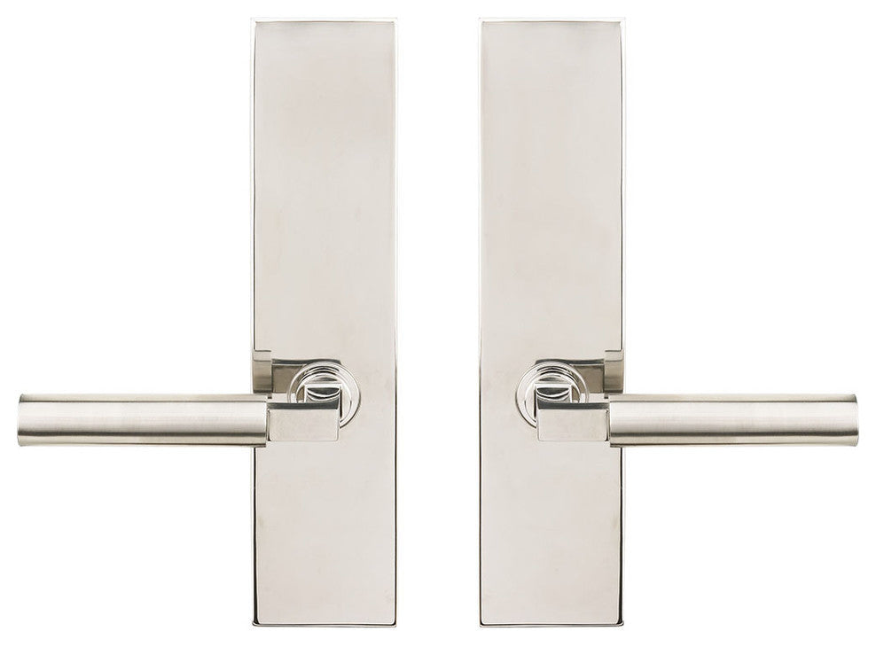 Aurora Lever, Tubular Full Dummy Pair, Left Hand, Polished/Satin Stainless Steel