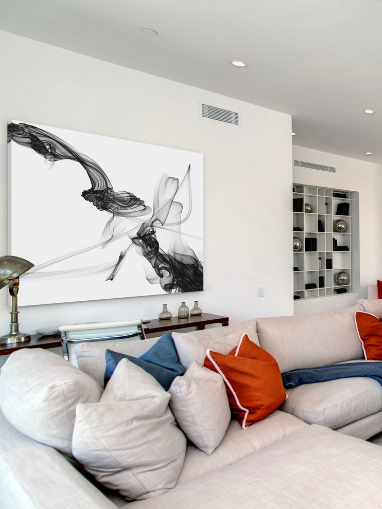 "Abstract Black and White Art 2015-01-06-30" Print on Canvas by Irena Orlov