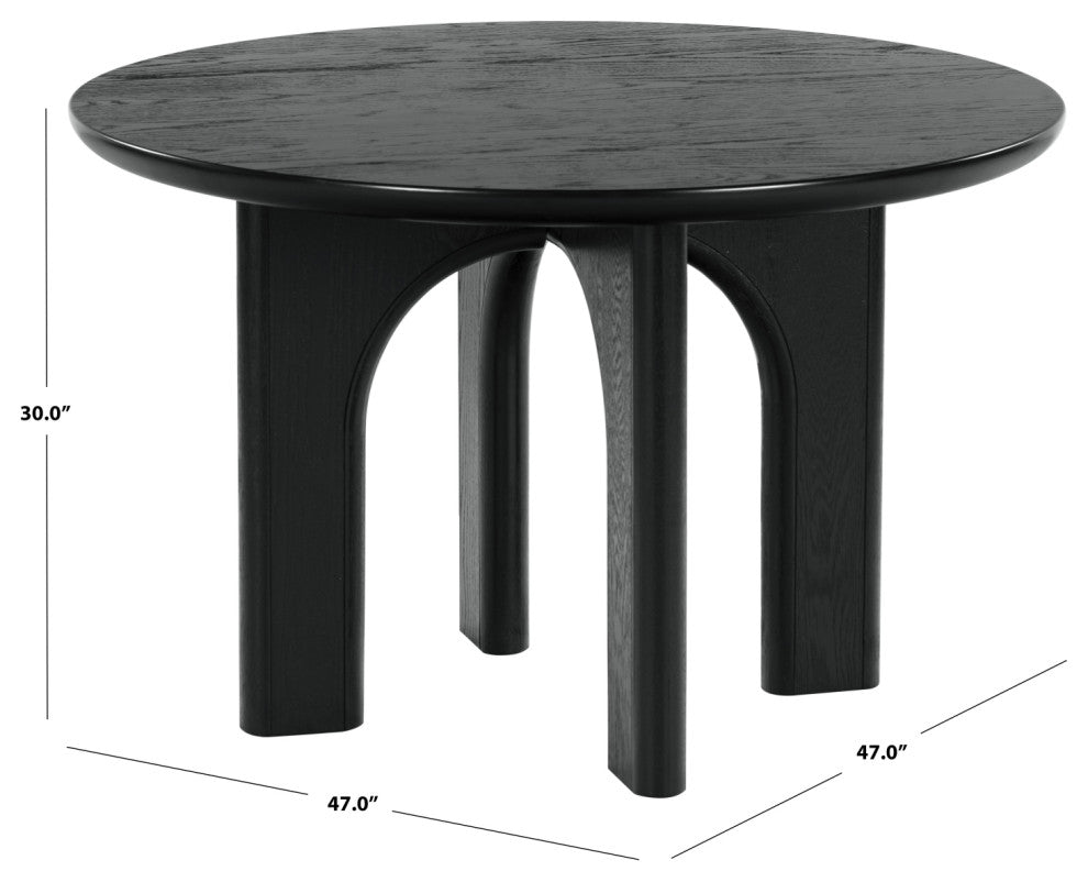 Safavieh Couture Olivetta Round Wood Dining Table, Black