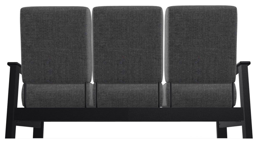 Leeward Deep Seat 3-Seat Outdoor Sofa, Slate/Black