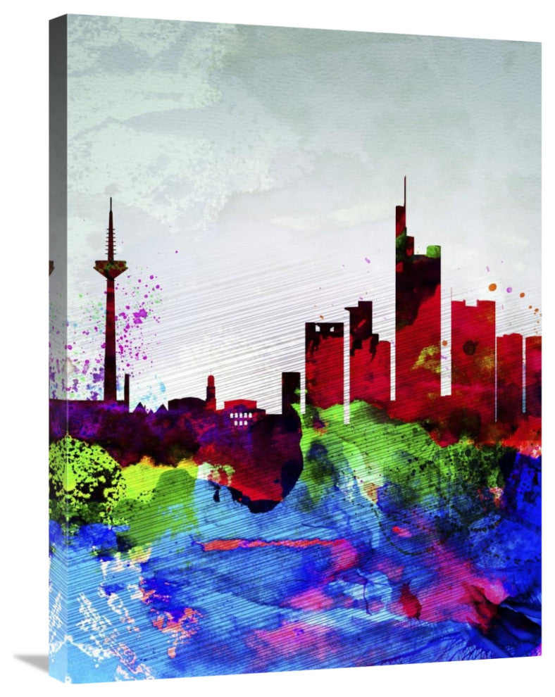 "Frankfurt Watercolor Skyline" Fine Art Print