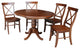 36" Round Top Pedestal Ext Table With 12" Leaf And 4 X-Back Chairs