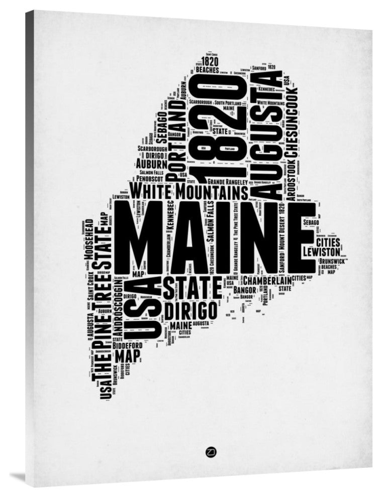 "Maine Word Cloud 2" Fine Art Print