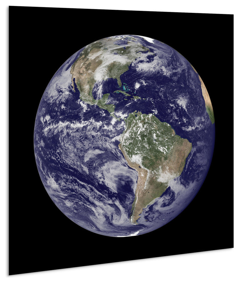 Earth Frameless Free Floating Tempered Art Glass Wall Art 40"x40"