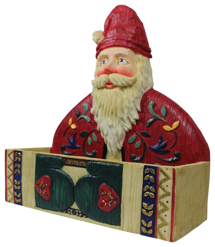 Christmas Greeting Card Holder 11" Santa Red Card Organizer Home Décor