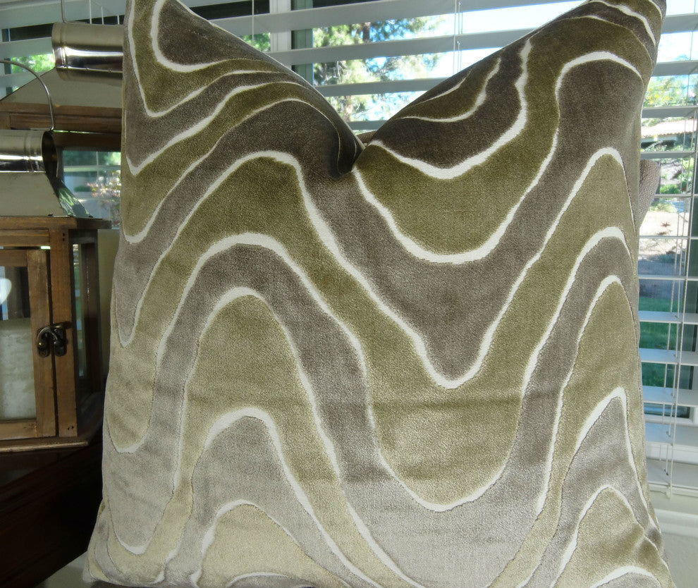 Plutus Lush Wave Handmade Throw Pillow, Double Sided 16"x16"