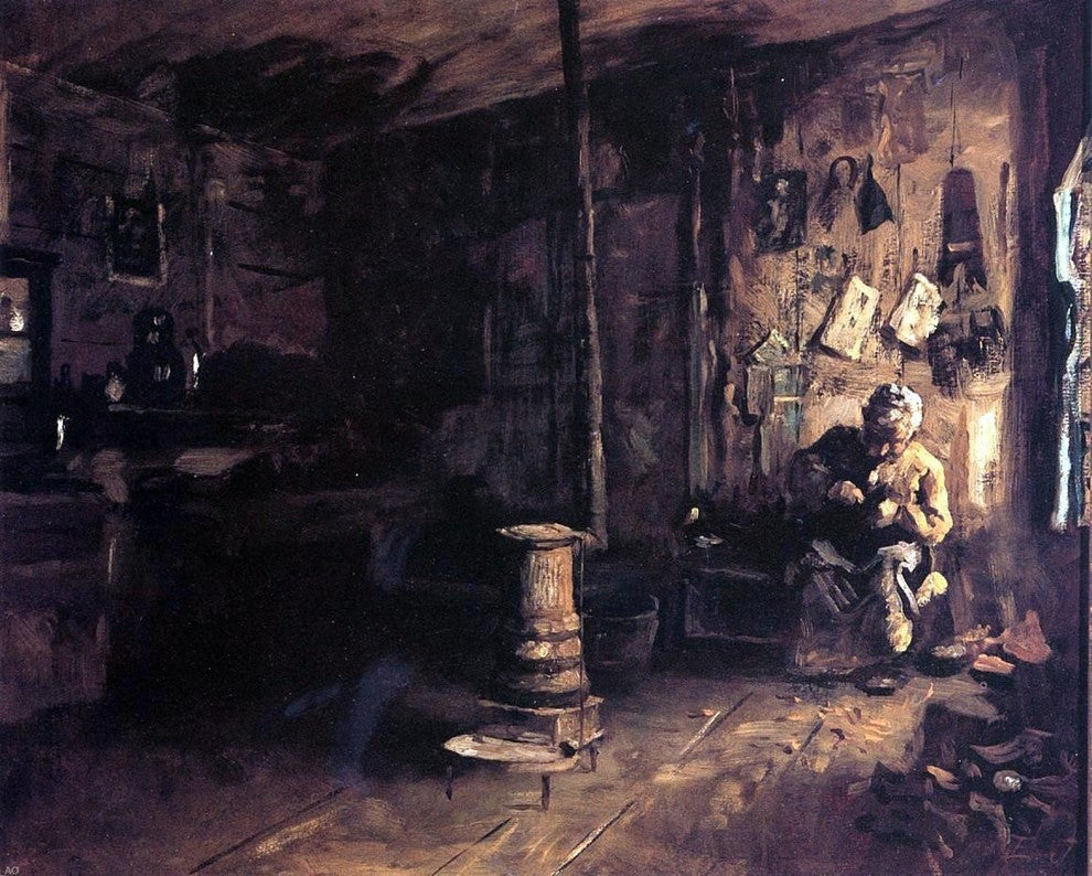 Eastman Johnson Shoemaker Haberty's Shop - 20" x 25" Premium Canvas Print