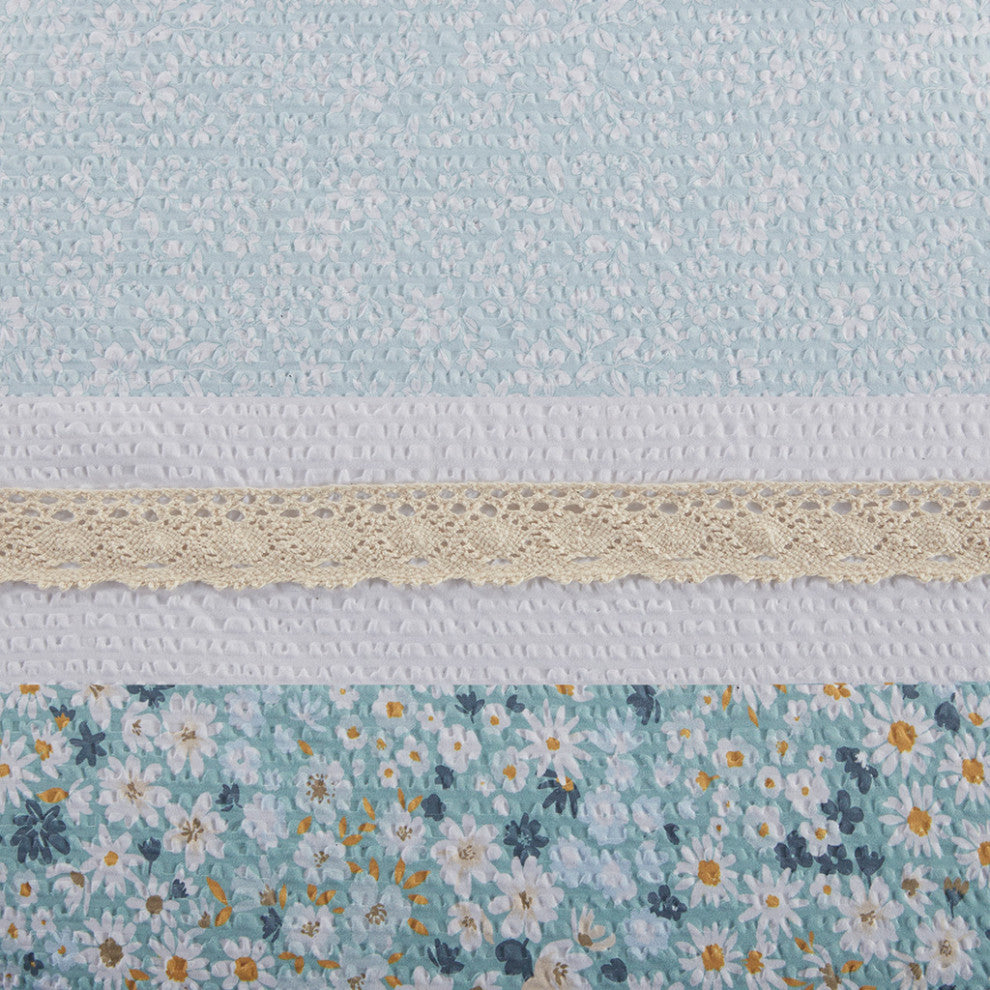 Madison Park Caralie 5 Piece Seersucker Comforter Set With Throw Pillows