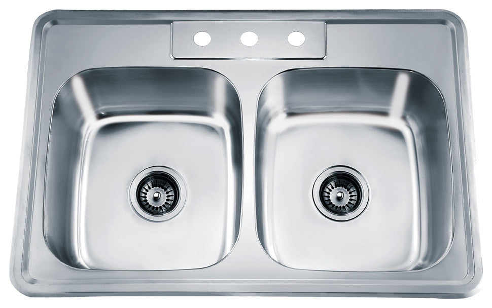 Dawn AST102 Drop In Double Bowl Stainless Kitchen Sink