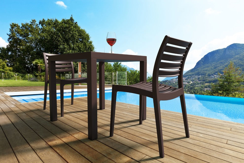 Compamia Ares Square Dining Table, Brown