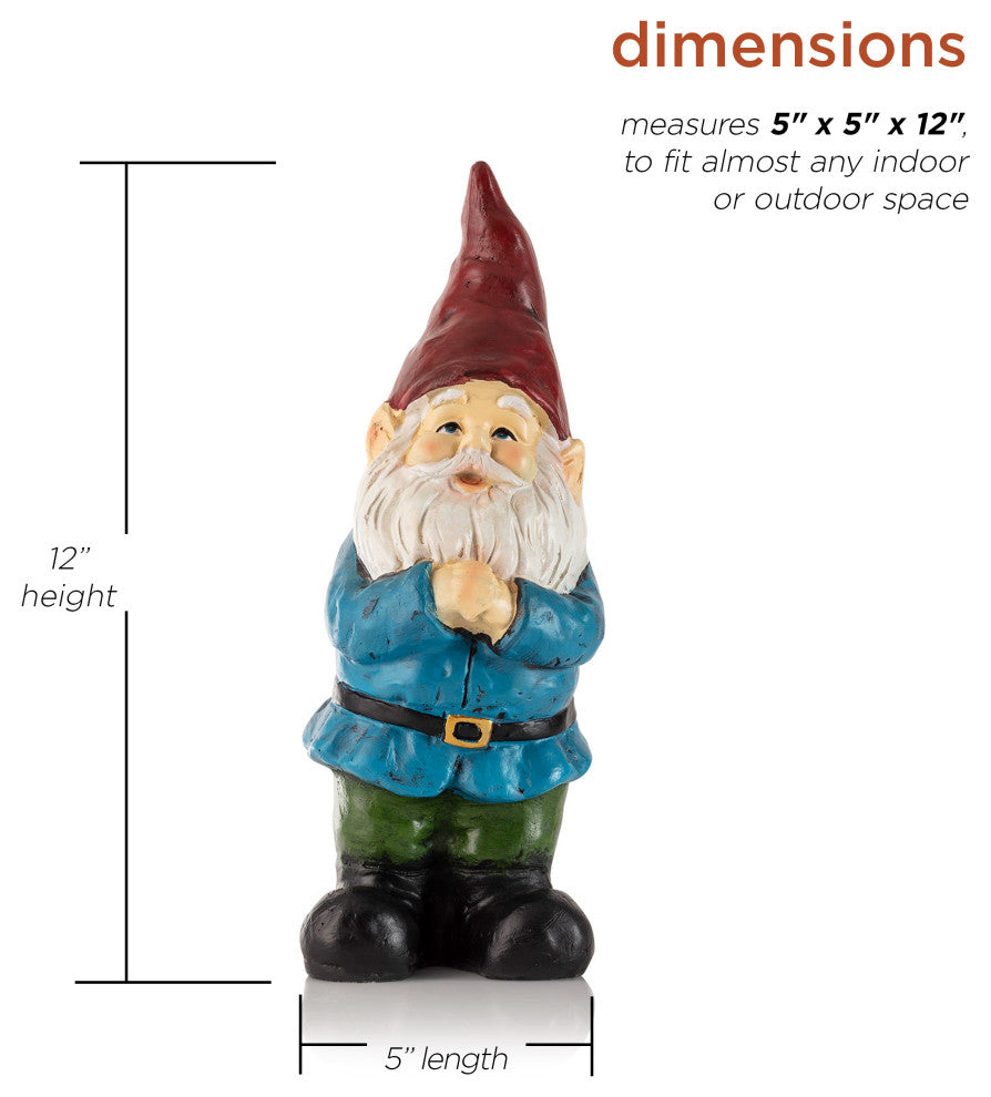 Bearded Garden Gnome Statue with Red Hat