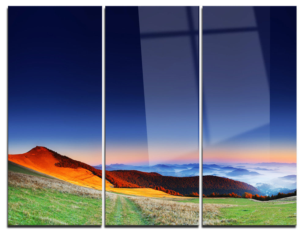 "Majestic and Colorful Sunrise" Photo Metal Wall Art, 3 Panels, 36"x28"