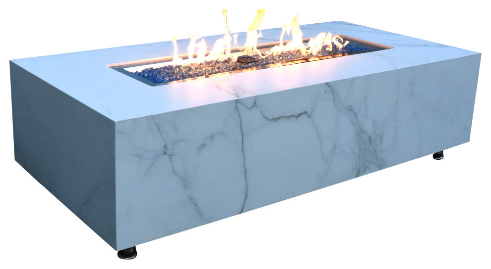 Elementi "œCarrara"? Marble Porcelain Fire Table- Propane