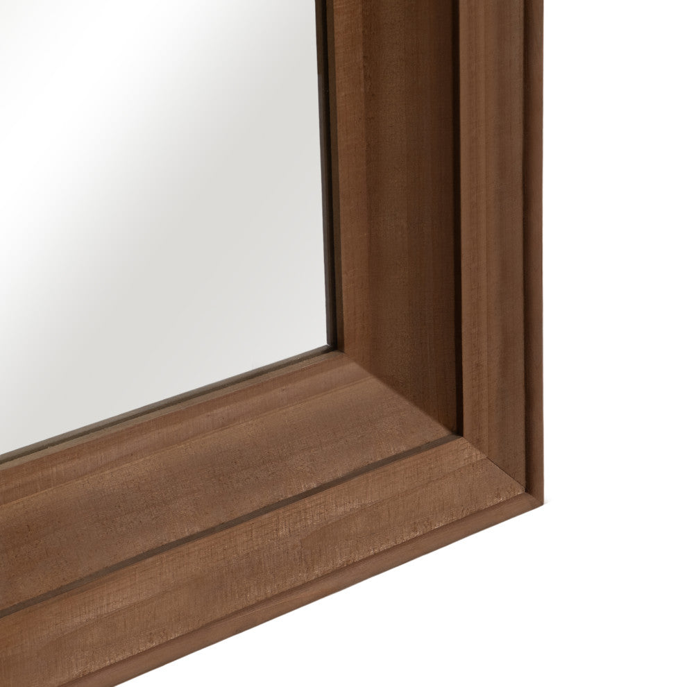 Wood Frame 24x36" Wall Mirror, Brown