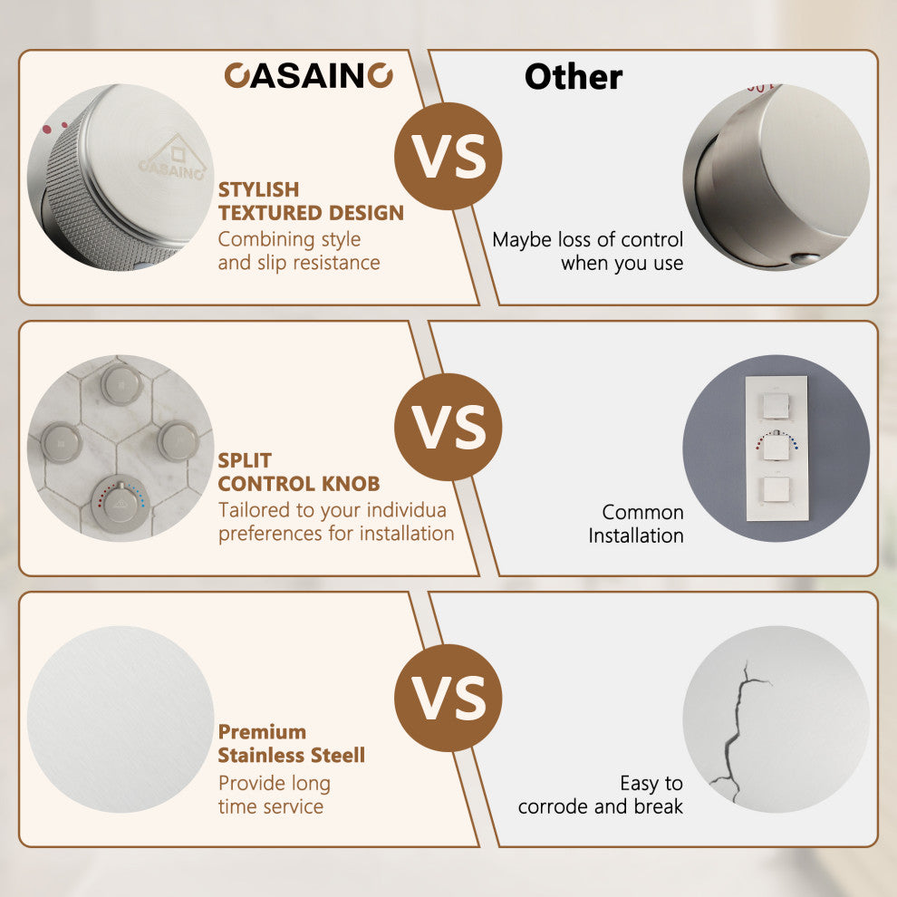 12inch Shower System With Shelf, Handheld Shower With Spray Gun Feature, Brushed Nickel