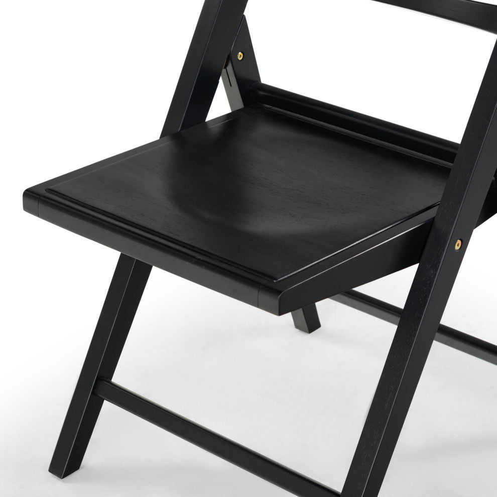 Safavieh Couture Jacie Wood Seat Folding Chair, Set of 2, Black