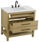 Home Living 36" Single Bathroom Vanity, Honey Brown