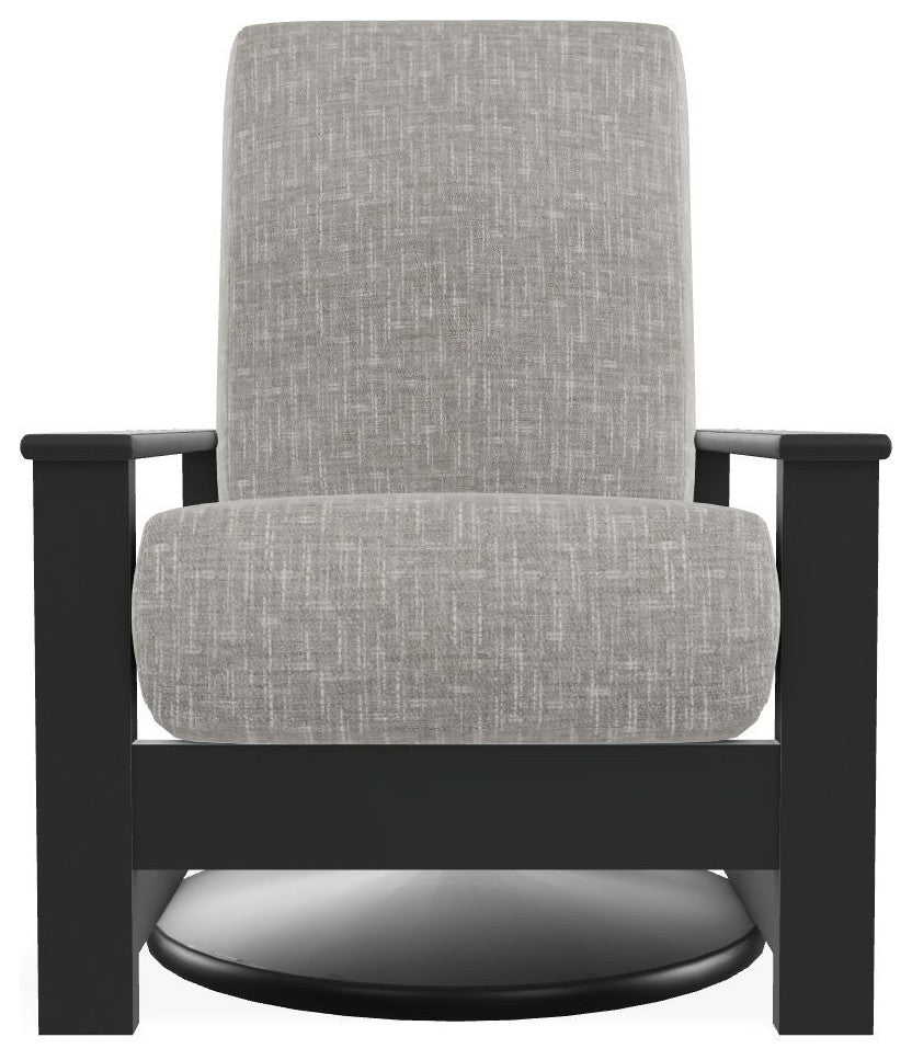 Leeward Deep Seat Outdoor Hidden Swivel Rocker, Hither Pewter/Graphite