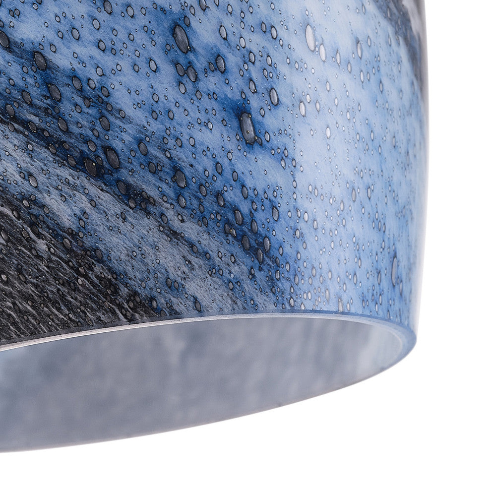 Modern Marble Art Glass Pendant Light With Brushed Nickel Finished, Blue