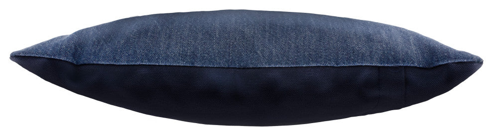 Linum Home Textiles Aaron Denim Decorative Pillow Cover, Denim Blue, Lumbar
