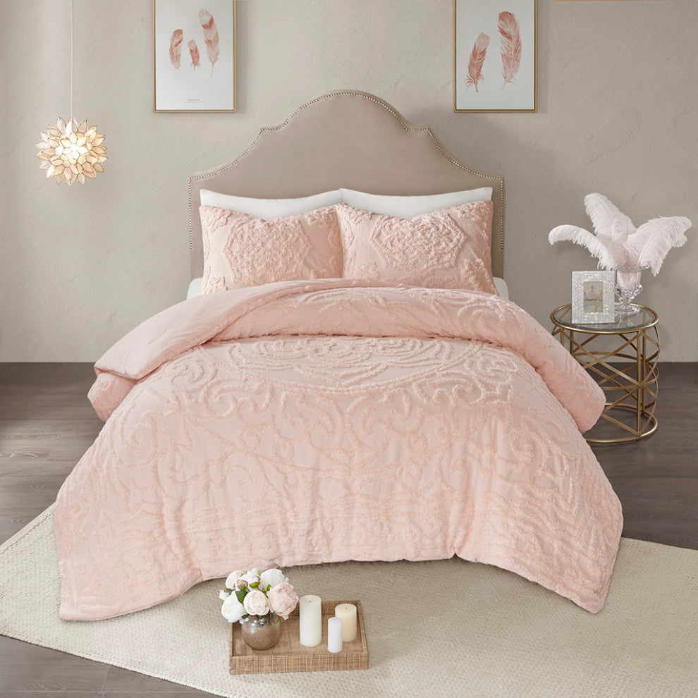 Madison Park Laetitia 3-Piece Tufted Cotton Chenille Medallion Comforter Set