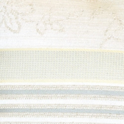 Pillow Decor - Floral and Soft Blue Stripes Rectangular Accent Pillow