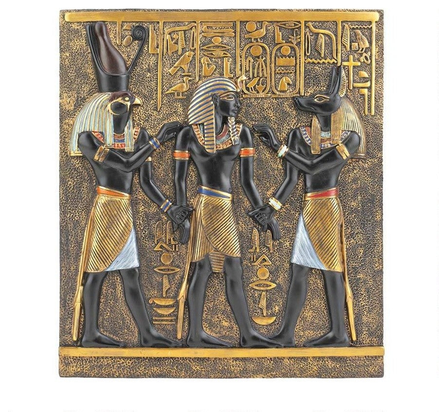 Classic Egyptian Collection Rameses Horus Anubis Wall Plaque Frieze Decor