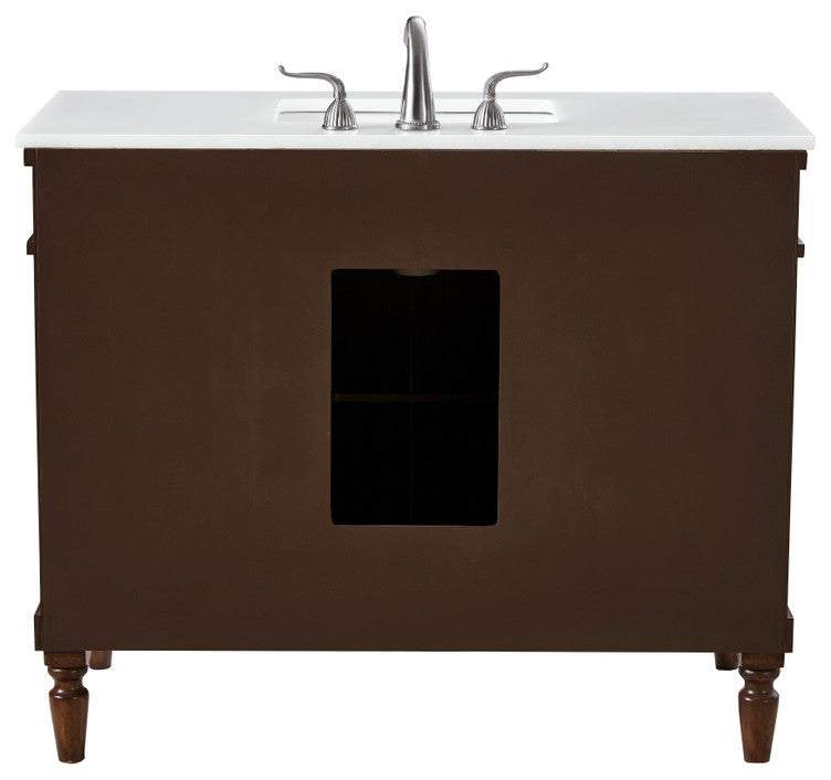 Elegant 42" Single Bathroom Vanity in Walnut