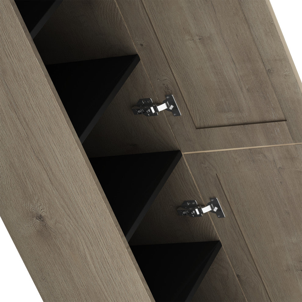 The Cosmo 14" Wall Mounted Modern Bathroom Linen Tower, Eve