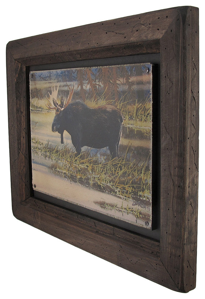 Big Sky Carvers North American Moose Wood Frame Wall Art