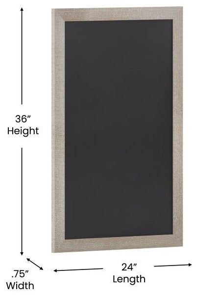 Canterbury Wall Mount Magnetic Chalkboard Sign Set, Weathered Brown, 24" X 36"