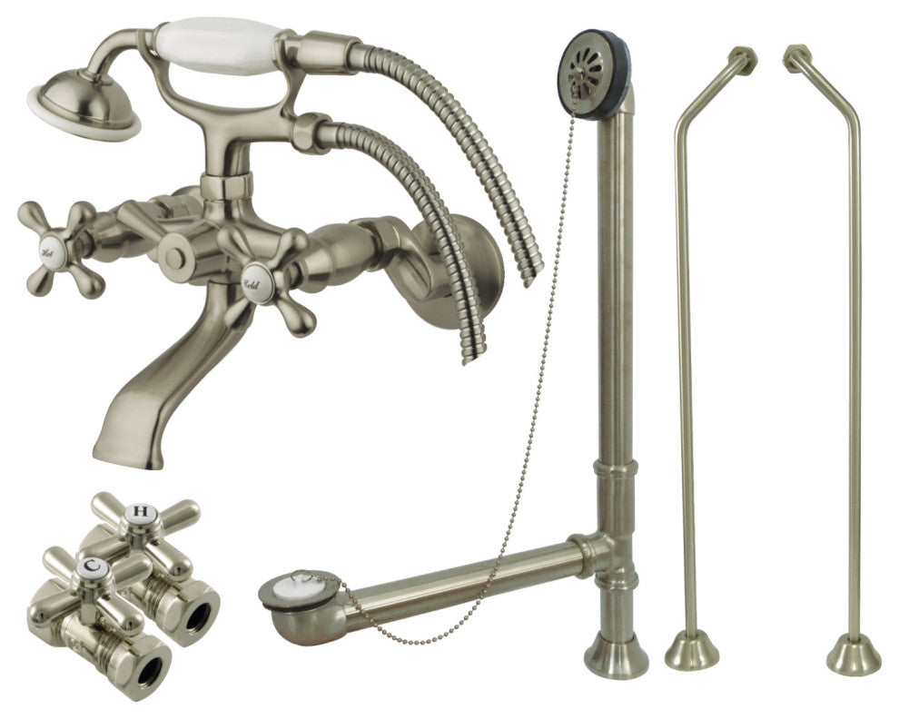 CCK265XD-P Wall Mount Clawfoot Faucet Package, Brushed Nickel