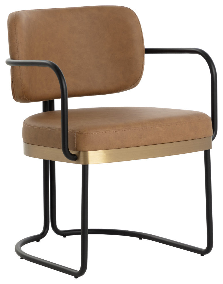 Jalen Dining Armchair, Milliken Cognac
