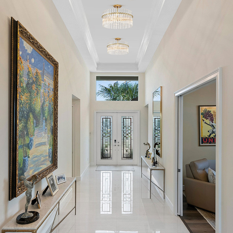 Cervine 4-light Crystal Flush Mount