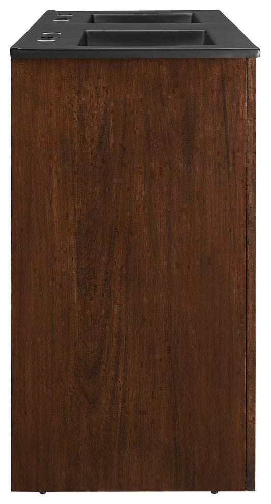 Appia 48" Double Sink Bathroom Vanity - Walnut Black