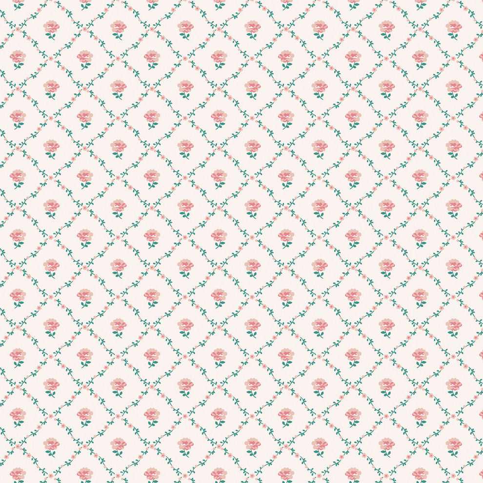 Laura Ashley Kate Wallpaper, Coral Pink