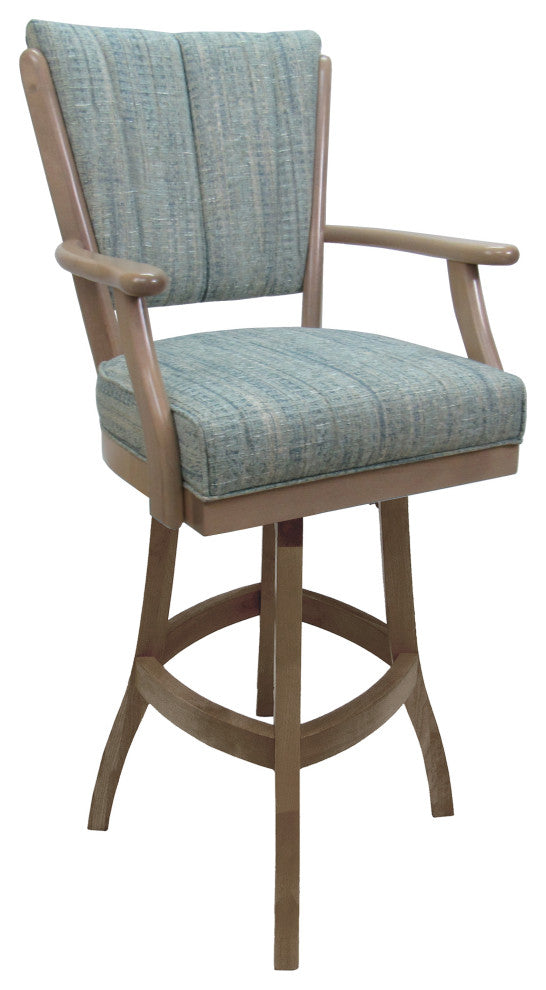 Classic Extra Tall Bar Stool, Watusi Aquatint, White Wash, 34"