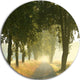 Rural Road Under Big Green Trees, Landscape Photo Round Wall Art, 23"