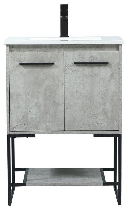 Sue 24" Single Bathroom Vanity, Concrete Gray