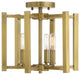 Benson 3-Light Warm Brass Semi-Flush