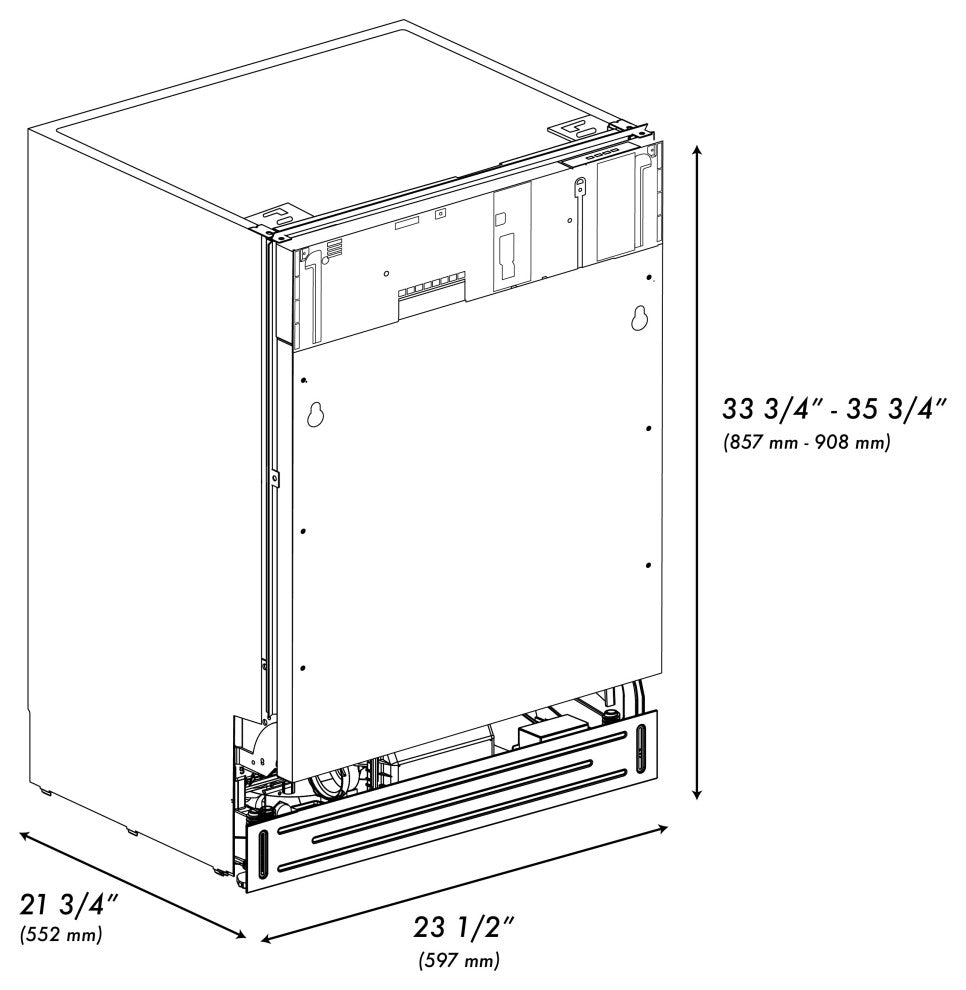 ZLINE Tallac 24" Panel Ready Dishwasher With a Gold Handle, DWVZ-24-G